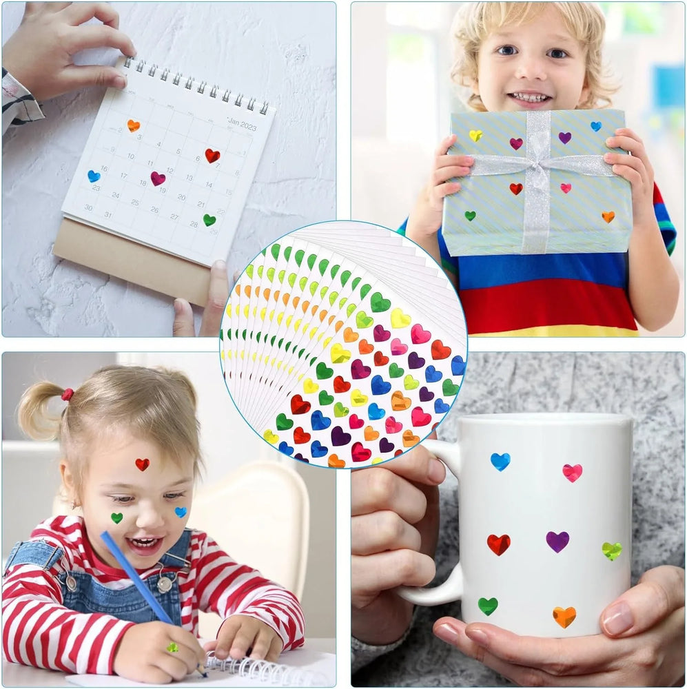 5 Pages Laser Gold Foil Self-adhesive Star Round Heart-shaped Stickers Reward Chart Decorative Children Toy Gifts Sticker Labels (ONLINE ORDER ONLY)