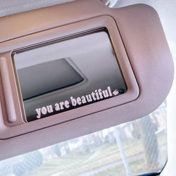The Text Car Stickers You Are Beautiful Interior Decoration Rear View Mirror Fashion Stickers Creative Sport PVC Vinyl Decals (ONLINE ORDER ONLY)