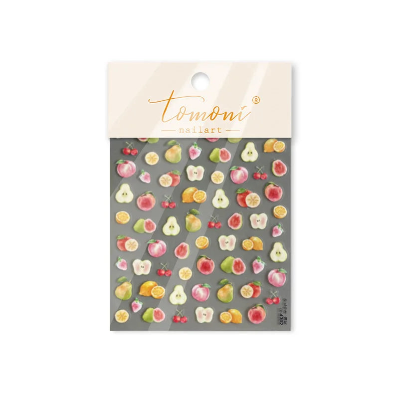 Fig Guava Pitaya Honey Peach Oranges Watermelon Strawberry Apple Pineapple Fruit Nail Art Decoration Stickers Manicure Decals (ONLINE ORDER ONLY)