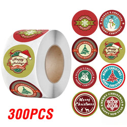 100-500Pcs Gold Snowflake Christmas Stickers Candy Bag Envelopes Sealing Label Christmas Gifts Box Decorations Sticker (ONLINE ORDER ONLY)