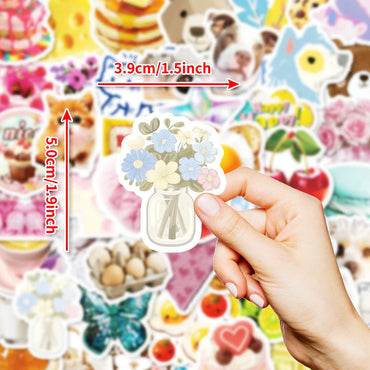 10/30/50PCS Ins Style Girls Cartoon Stickers Cute Dessert Animals Graffiti Decoration DIY Phone Notebook Fridge Suitcase Decals (Online Order Only)