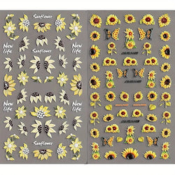 1pc Chic Sunflower 5D Nail Art Stickers Self-Adhesive Waterproof & Sustainable Decals for DIY Manicure Perfect for All Seasons * (ONLINE ORDER ONLY)