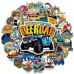 Retro Offroad Travel Stickers Outdoor Scenery Camp Car Decals Skateboard Phone Guitar Laptop (ONLINE ORDER ONLY)