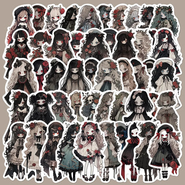 50Pcs Vampire Girl Graffiti Stickers for Helmet, Wall, DIY Decoration (ONLINE ORDER ONLY)