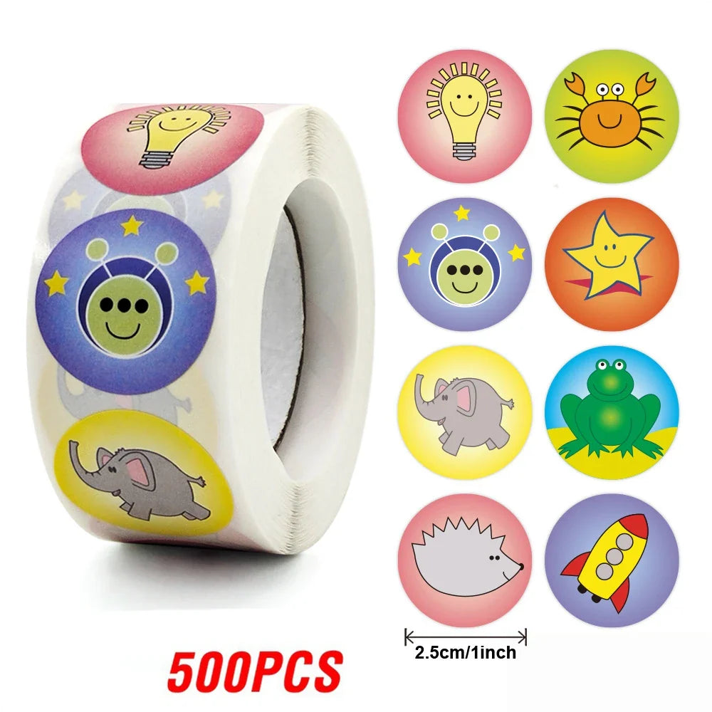 500pcs Cute Sticker for Kids Animals Face Reward Sticker for Classroom Teacher Supplies Motivational Scrapbooking (ONLINE ORDER ONLY)