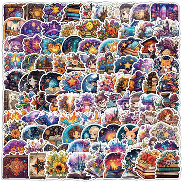 10/30/50/100pcs Funny Gothic Magic Witch Cartoon Stickers Aesthetic Decals Fridge Phone Car Graffiti Sticker Kids Classics Toy (ONLINE ORDER ONLY)