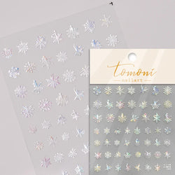 Winter Dreamy Hot Stamping Romantic White Pink Snowflakes Hexagon 3D Self Adhesive Nail Art Stickers Christmas Manicure Decals (ONLINE ORDER ONLY)