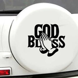 “GOD BLESS" Stickers，Show Your Faith in Jesus with This Waterproof Vinyl Car Sticker! (ONLINE ORDER ONLY)