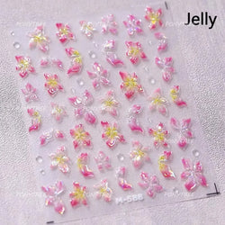 Shiny Cherokee Rose Golden Cherry Blossom Cherish Enjoy Flower Line Petal Delicate Self Adhesive Nail Art Sticker Manicure Decal (ONLINE ORDER ONLY)