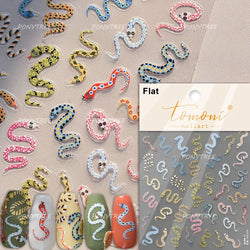 Glitter Star Snake Moon Darkness Eye Love Heart Crown Sword Self Adhesive Nail Art Stickers Punk Jelly Angel Wing Manicure Decal (ONLINE ORDER ONLY)