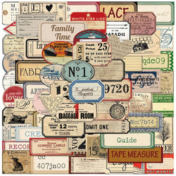 60pcs Vintage Vinyl Stickers Retro Sealing Labels Decals DIY Scrapbook Suitcase Phone Graffiti (Online Order Only)