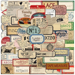 60pcs Vintage Vinyl Stickers Retro Sealing Labels Decals DIY Scrapbook Suitcase Phone Graffiti (Online Order Only)