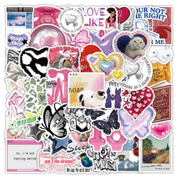 Y2K Aesthetic Girl Graffiti Stickers - 10/30/50pcs Laptop Phone Suitcase Decals (ONLINE ORDER ONLY)