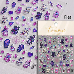 Poker Cards Mr Rabbit Tilted Teacup Bunny Cup Heart Star Block Bow Tie Hot Stamping Adhesive Nail Art Stickers Manicure Decals (ONLINE ORDER ONLY)