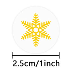 100-500Pcs Gold Snowflake Christmas Stickers Candy Bag Envelopes Sealing Label Christmas Gifts Box Decorations Sticker (ONLINE ORDER ONLY)