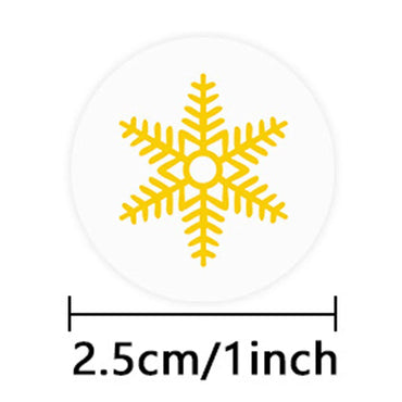 100-500Pcs Gold Snowflake Christmas Stickers Candy Bag Envelopes Sealing Label Christmas Gifts Box Decorations Sticker (ONLINE ORDER ONLY)