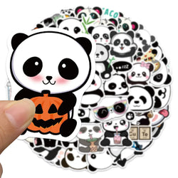 50pcs Cute Cartoon Animals Panda Stickers For Laptop Phone Luggage Guitar Decor Waterproof Graffiti Car Decals Kids Toy (ONLINE ORDER ONLY)
