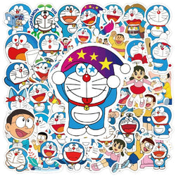50pcs Doraemon Stickers for Laptop, Phone, Car, Scooter, Water Bottle, Suitcase, Refrigerator (Online Order Only)