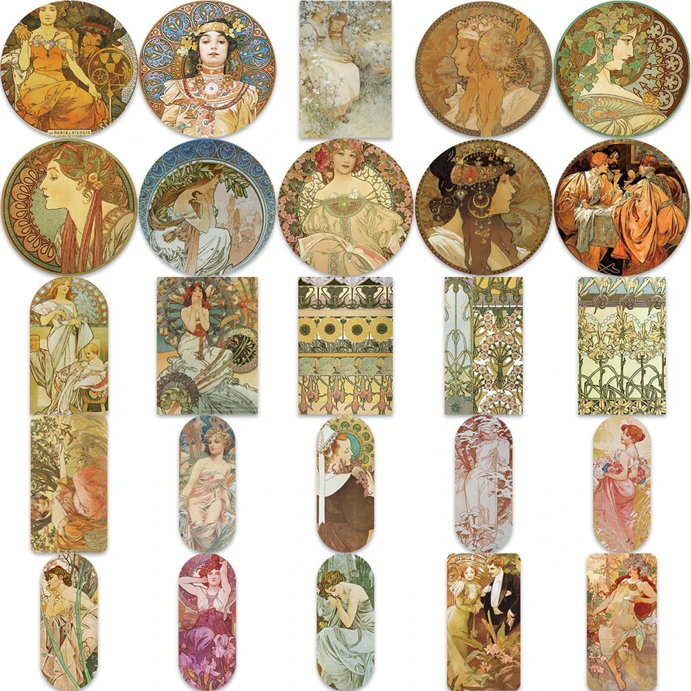 10/30/54PCS Renaissance Artist Painting Stickers Vintage Decals DIY Album Phone Suitcase Skateboard Laptop Car Bike Toys Sticker (ONLINE ORDER ONLY)