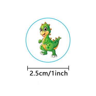 100-500pcs Cartoon Dinosaur Stickers Seal Label Photo Album Decoration for School Reward Sticker Children's Stationery 1 inch (ONLINE ORDER ONLY)