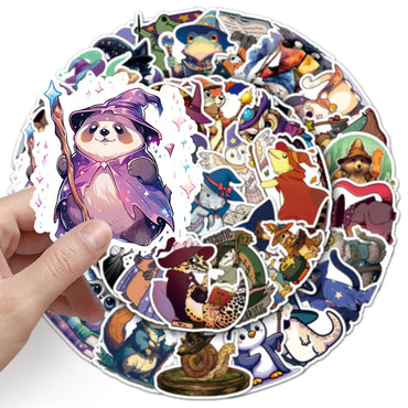 10/50PCS Cute Funny Gothic Witch Wizard Animals Graffiti Stickers Goth Decoration Decals DIY Skateboard Phone Fridge Car Sticker (ONLINE ORDER ONLY)