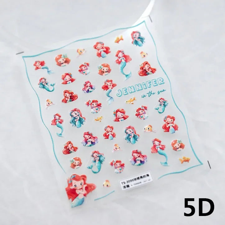 Chinese Black Red Lucky Carp Fish 3D Self Adhesive Nail Art Stickers 5D Soft Relief Nail Phone Decals Goldfish Beach Sea Summer (ONLINE ORDER ONLY)
