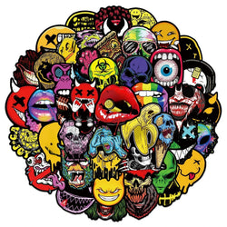 Graffiti Horror Grimace Stickers for DIY Scrapbooking, Phone, Laptop, Guitar, Luggage, Skateboard, Helmet - 10/25/50pcs (Online Order Only)