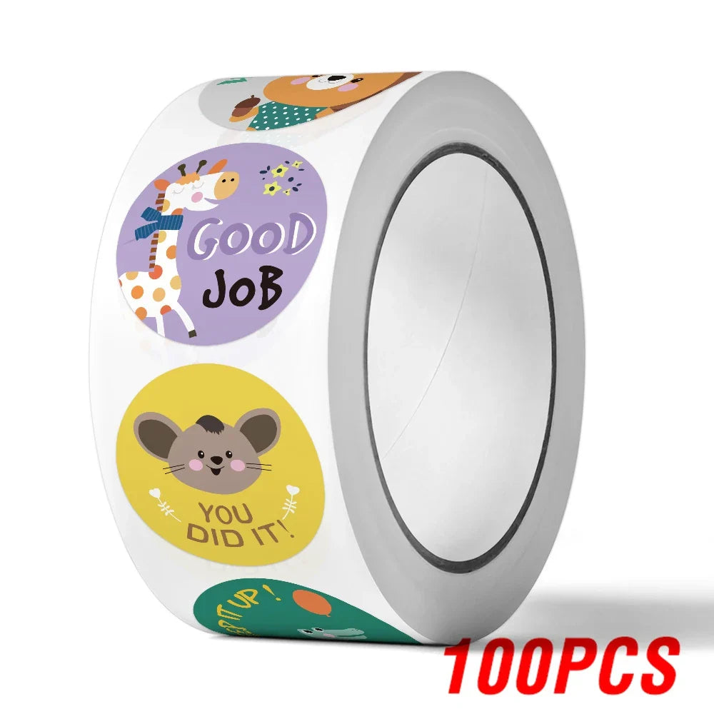 100-500pcs Animals Stickers Reward Stickers for Kids School Reward Students Teachers Cute Decoration Gift Box Sticker Label (ONLINE ORDER ONLY)