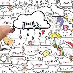 10/30/50PCS Cute Cartoon Clouds Stickers Graffiti Decoration DIY Toys Laptop Skateboard Phone Guitar PVC Waterproof Kids Sticker (ONLINE ORDER ONLY)