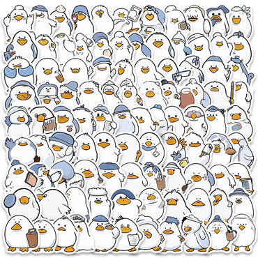 100pcs Funny Cute Cartoon Animals Duck Stickers Pack For Luggage Laptop Guitar Skateboard Waterproof Graffiti Car Decals (ONLINE ORDER ONLY)