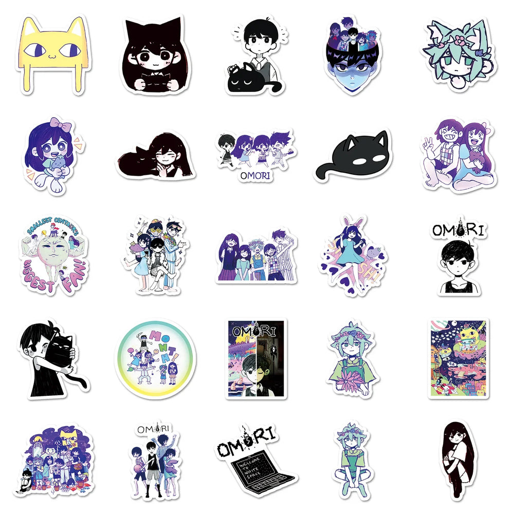 10/30/50PCS Hot Game Omori Graffiti Stickers Personality Creativity Cartoon Decal For Laptop Phone Cup Guitar Waterproof Sticker (ONLINE ORDER ONLY)