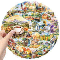 50PCS Kawaii Rural Scenery PET Sticker Aesthetic Decoration Scrapbooking Stationery DIY Hand Accounting Supplies for Kids (ONLINE ORDER ONLY)