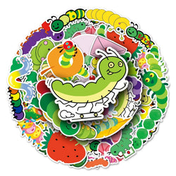 50Pcs Caterpillar Cartoon Waterproof Vinyl Stickers for Skateboard Snowboard (Online Order Only)