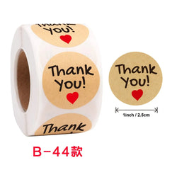50-500pcs Round Natural Kraft Handmade Thank You Stickers Scrapbooking For Gift Baking Package Adhesive Sticker Seal Labels (ONLINE ORDER ONLY)