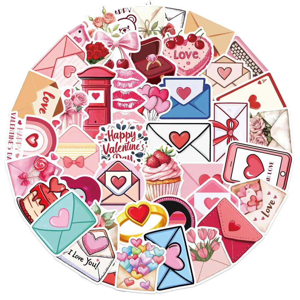 Love Envelope Pink Graffiti Stickers Decal for Laptop Motorcycle Luggage Snowboard Fridge Car (ONLINE ORDER ONLY)