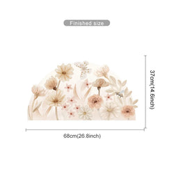 Boho Chrysanthemum Wall Decals - Removable Botanical Stickers for Girls Bedroom (ONLINE ORDER ONLY)