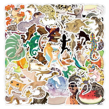 10/50Pcs Funny Animal Gecko Lizard Stickers for Skateboard Gift Box Bicycle Computer Notebook Car Decal Children's Toys (Online Order Only)