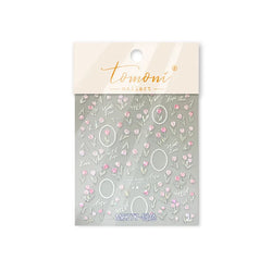 Retro Border Colourful Pink Purple Tulip Flower Bouquet Garden Fragrant 5D Soft Relief Adhesive Nail Art Sticker Manicure Decals (ONLINE ORDER ONLY)