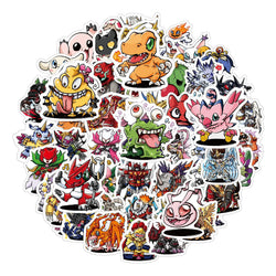 10/30/55PCS Digimon Cartoon Stickers Kids Toys Sticker Scrapbook Luggage Laptop Guitar Car Bike Skateboard Japan Anime Decals (ONLINE ORDER ONLY)