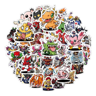 10/30/55PCS Digimon Cartoon Stickers Kids Toys Sticker Scrapbook Luggage Laptop Guitar Car Bike Skateboard Japan Anime Decals (ONLINE ORDER ONLY)