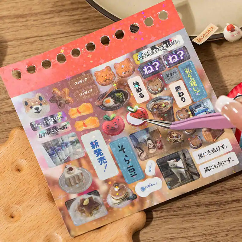 48 sheets Japanese Retro Y2K Decorative Stickers Phone Case Laptop Kpop Photocard Scrapbooking Sticker Book Kids Gift Stationery (ONLINE ORDER ONLY)