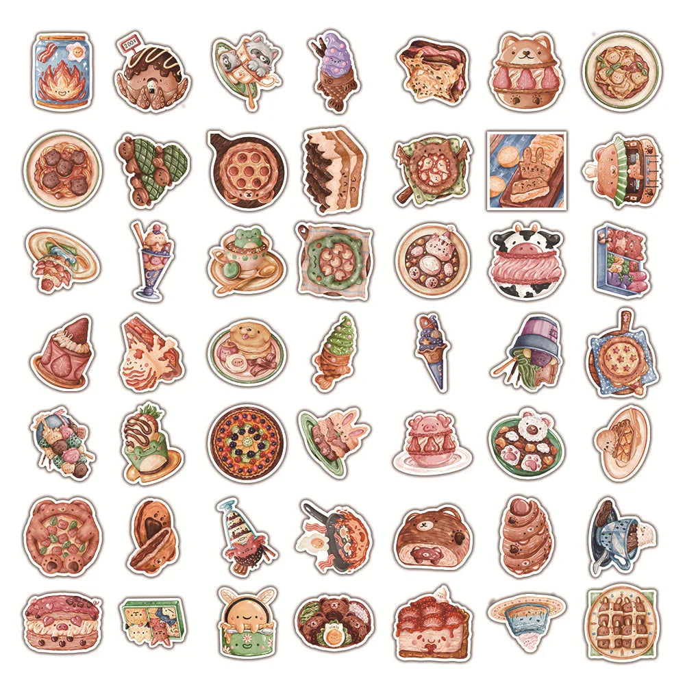 10/30/50/100pcs Funny Cute Animal Food Sticker Packs (ONLINE ORDER ONLY)