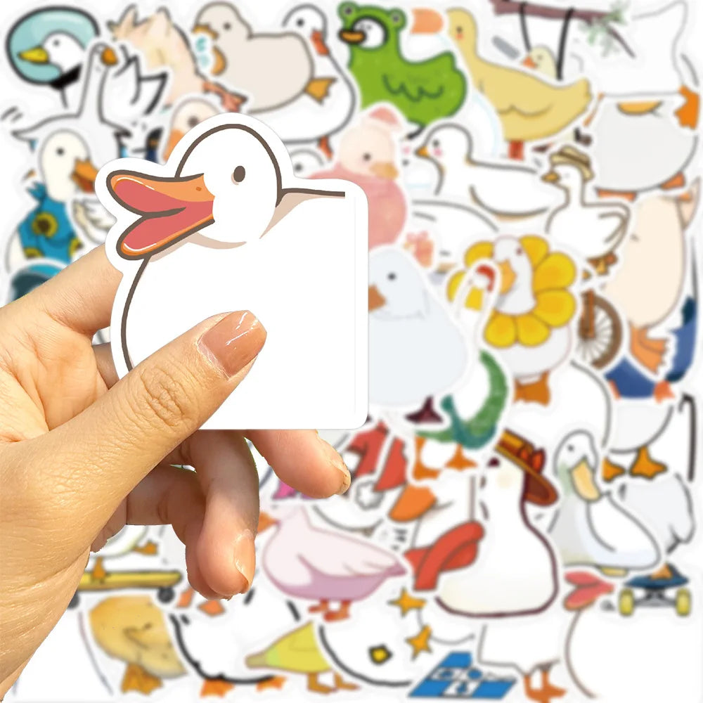 10/30/50PCS Funny Cartoon Cute Duck Stickers Animal DIY Skateboard Laptop Motorcycle Notebook Bike Graffiti Decals Kid Toys Gift (Online Order Only)