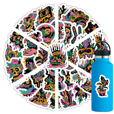 Horror Illustration Nordic Style Sticker PVC Waterproof Skateboard Notebook Graffiti Toy (Online Order Only)