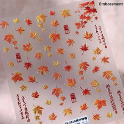 Autumn Fall Sunflower Rabbit Leaves Crane Rose Sun Mountain Hill Produce Good Harvests Cookie Nail Art Sticker Decoration Decals (ONLINE ORDER ONLY)