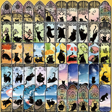 Transparent Cat Cartoon Sticker Set - Waterproof PVC for DIY, Skateboard, Notebook, Graffiti (Online Order Only)