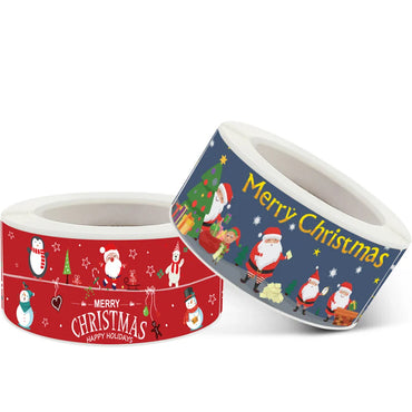 120Pcs/roll Merry Christmas Stickers Santa Claus Christmas Tree Seal Labels Tag For Christmas Gifts Package Decorative Stickers (ONLINE ORDER ONLY)