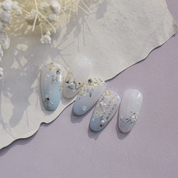 Camellia Tea After Rain Fragrant Flower Paint in Gold White Antique Chinese Characters Adhesive Nail Art Stickers Manicure Decal (ONLINE ORDER ONLY)