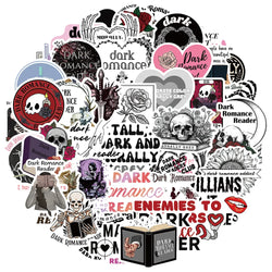 Dark Romance Skull Stickers: Waterproof Decals for Laptop, Motorcycle, Luggage, Snowboard, Fridge (10/30/50 Pcs) (ONLINE ORDER ONLY)