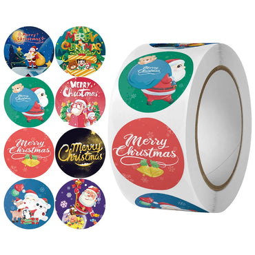 100-500Pcs Merry Christmas Stickers Xmas Envelope Seal Stickers for Christmas Decoration, Wedding Party, Holiday Gift Package (ONLINE ORDER ONLY)